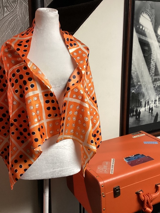 Vintage POLKA DOT RETRO 🎸 Accessories - Vintage Geometric Polka Dot Scarf Retro 80s Statement‎ Boho Wrap Travel
